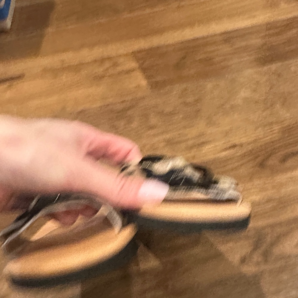 Ancient Greek Sandals -Leopard Print Slide Sandals with Black Buckles 38 - Picture 6 of 6